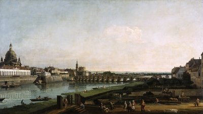 Dresden vom rechten Ufer der Elbe, oberhalb der Augustusbrücke von Bernardo Bellotto